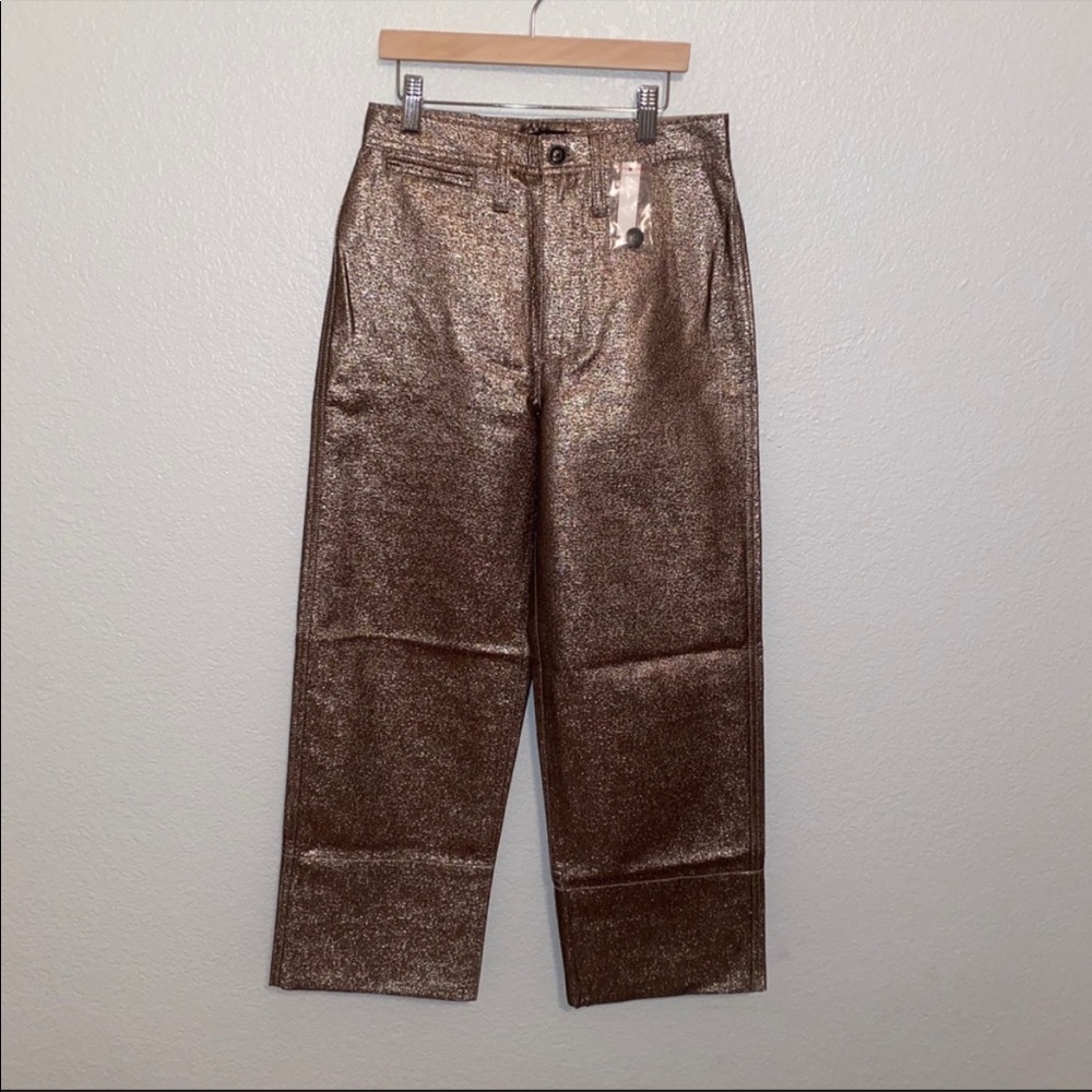 Madewell metallic wide leg pants - Picture 3 of 7